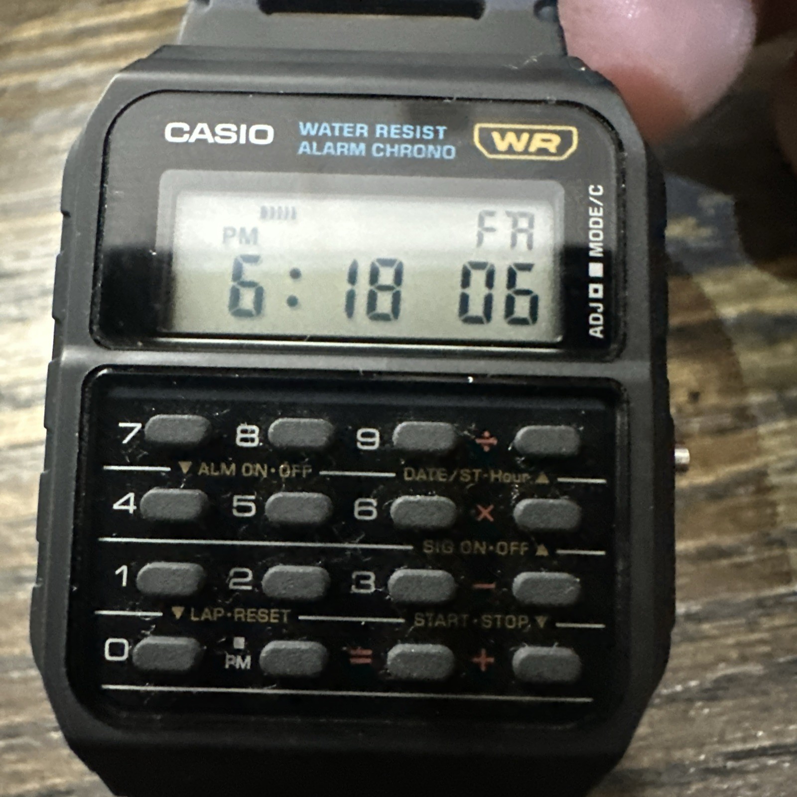 Casio CA-53W-1Z Calculator Watch Black Resin 8-Digit Dual Time Unisex Vintage