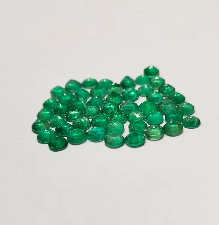 Natural Colombia Green Emerald 5 MM Round 15Pcs Lot EGL Certified Loose Gemstone