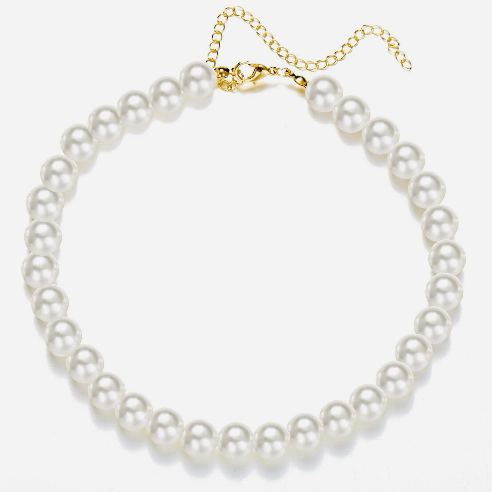 Pearl Tight Choker 32cm/12.5inch Necklace – Medium 8mm Faux Pearls
