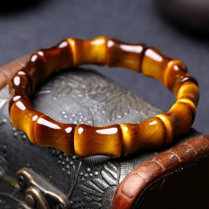 Natural Tiger’s Eye Stone Beaded Bracelet Bangle Gemstone Stretch Bracelet