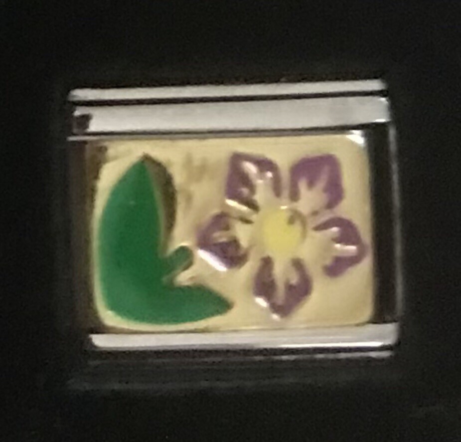 Flower Italian Charm Enamel Link 9MM K47 Style PFG