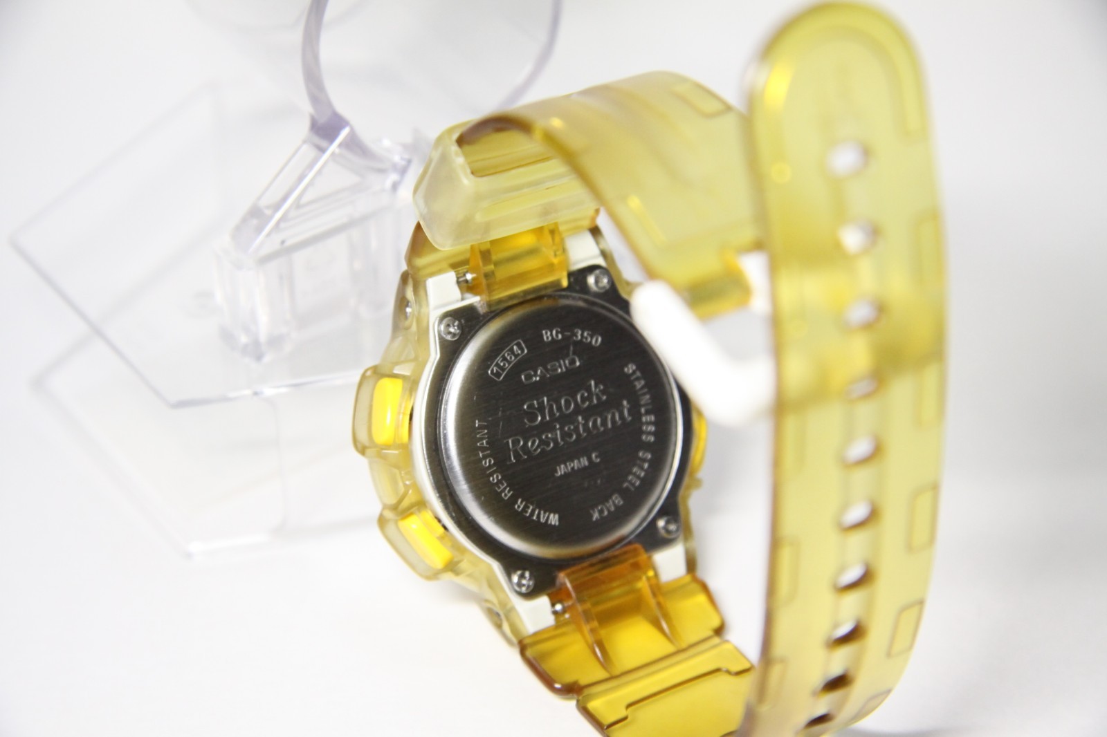 Casio Baby-G BG-350 Digital Watch Clear Yellow Orange Skeleton Japan Working