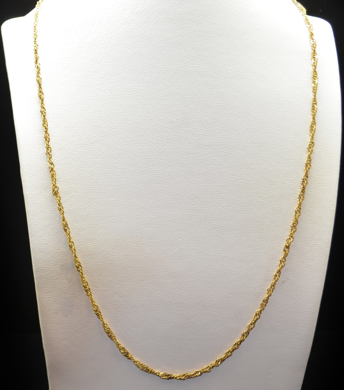 Sterling Silver Gold Toned Rope Chain Necklace 30.0″ #FMG013