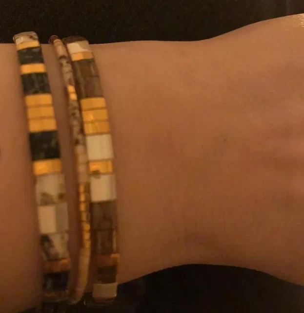 Miyuki TilA 24k Gold Plated Handmade Boho Women Adjustable Healing Bracelet Gift