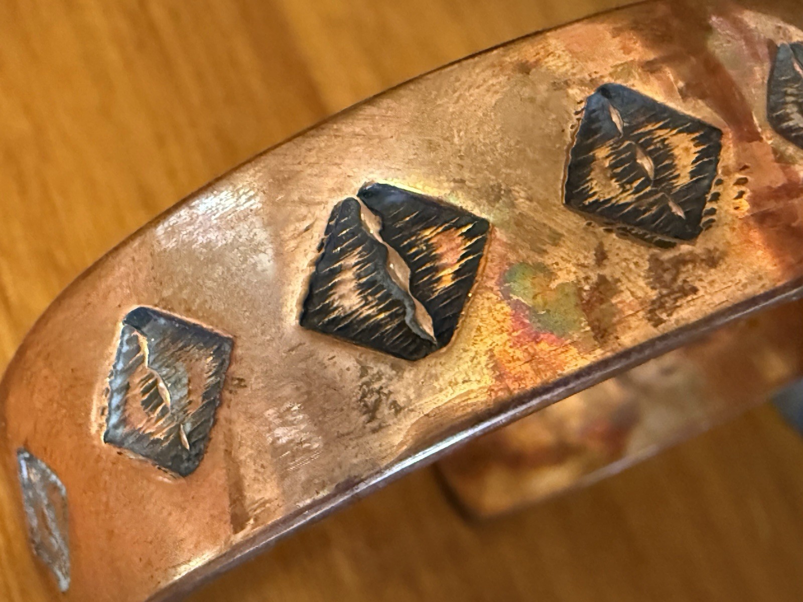 Handmade Copper Bracelet XL 7.2in Cuff + 1.5in Gap Native American Indian (EP)