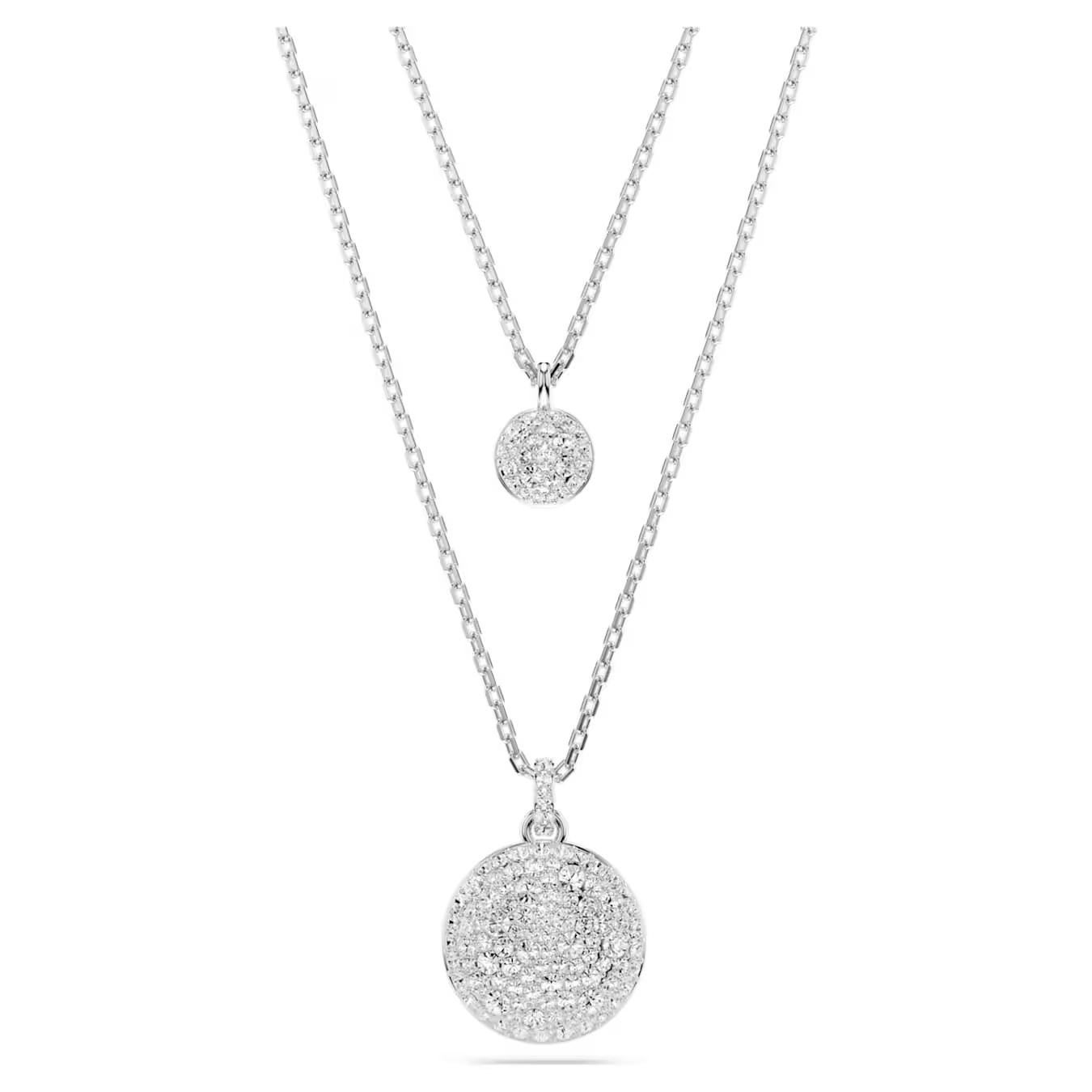jewelry,Sublima Multi Pendant Necklace White, rhodium-plated metal,Swarovski