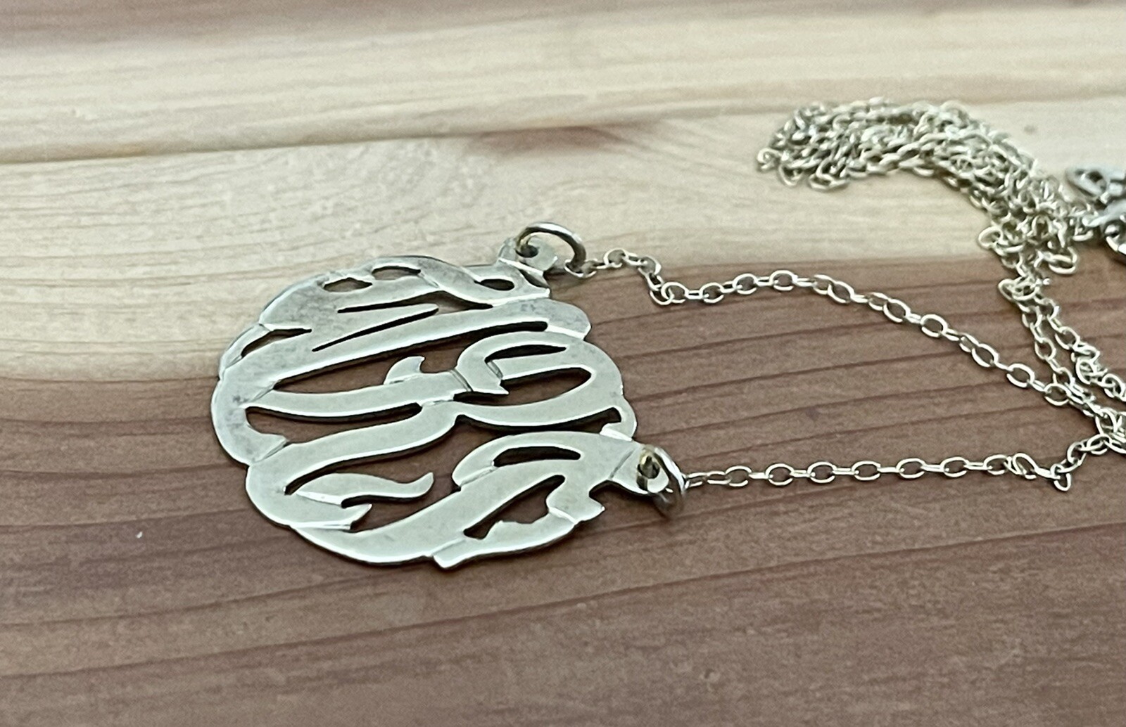 Gold Vermeil Over 925 Sterling Personalized 3 -Initial Monogram 1” Necklace 20”