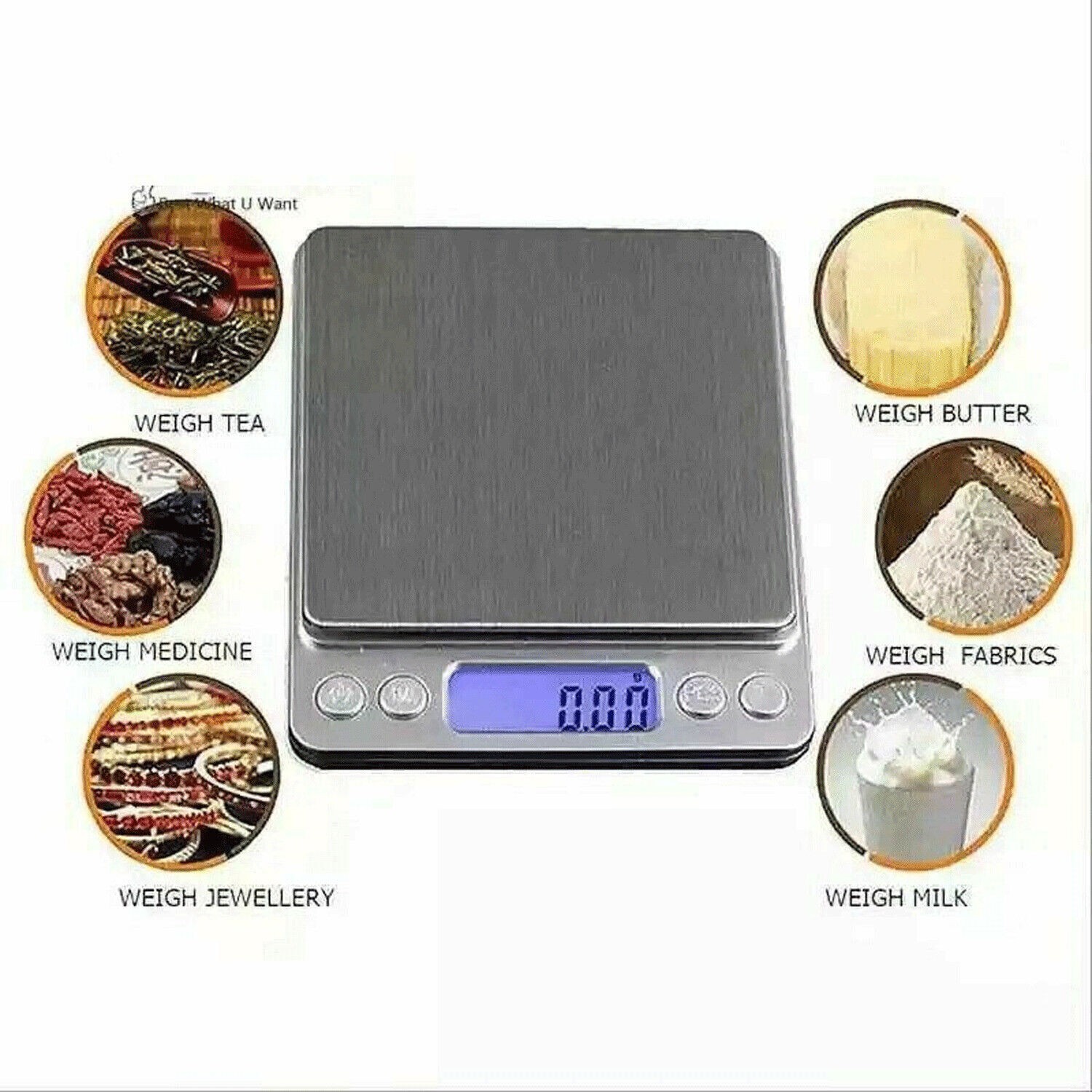 Digital Scale 2000g x 0.1g Jewelry Gold Silver Coin Gram Pocket Size Grain