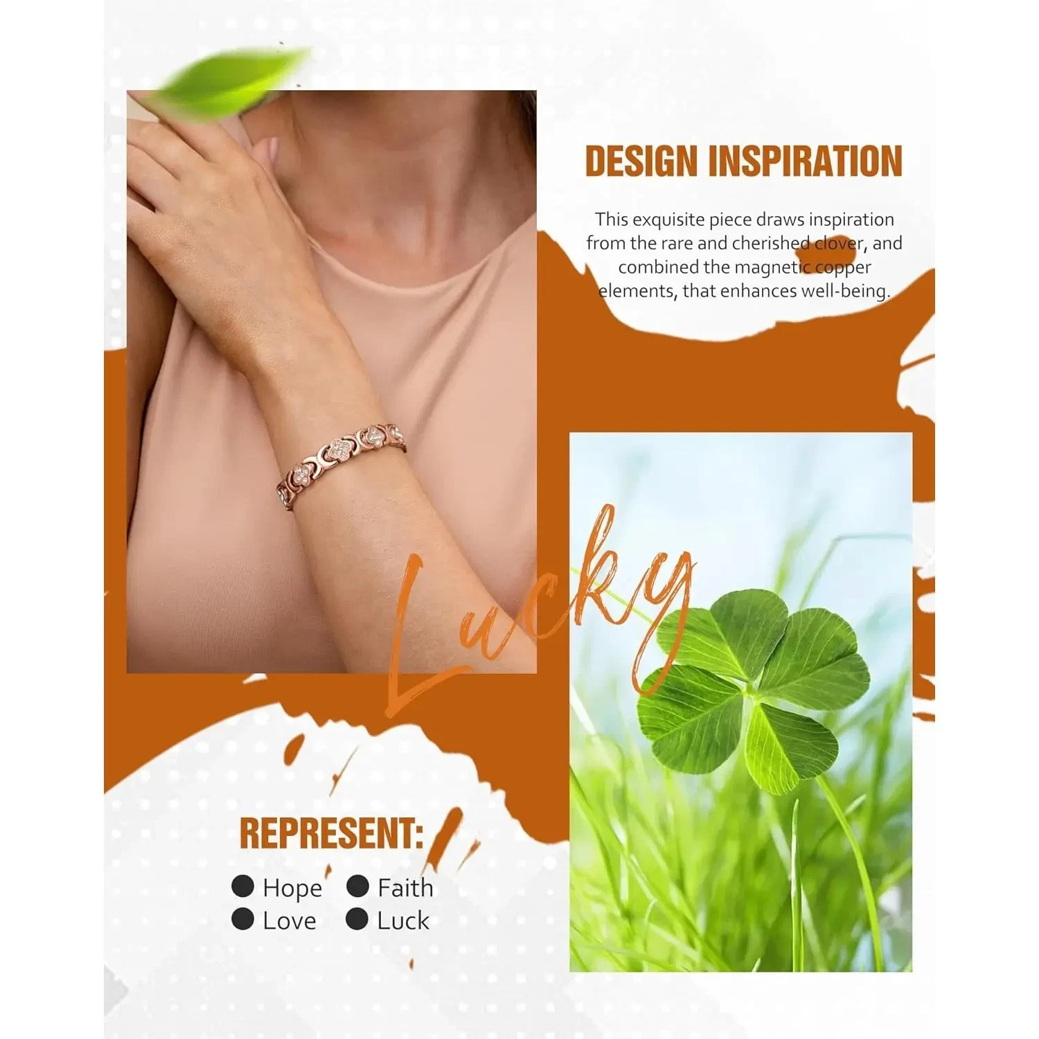 Jecanori Copper Bracelets for Women, Pure Copper Magnetic Bracelet with 3500 Gau