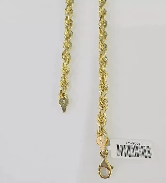 Real 10k Gold Rope Necklace Chain SOLID 6mm 20 22 24 26 28″ Inch