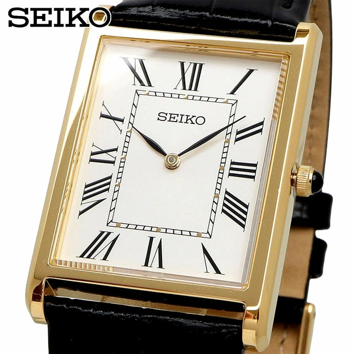 [☆New] SEIKO Essentials SWR Series Gold x Black Leather Quartz Men’s Watch