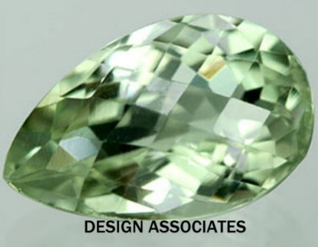 GREEN AMETHYST 14 x 10 MM PEAR CUT CHECKERBOARD TOP AAA ALL NATURAL