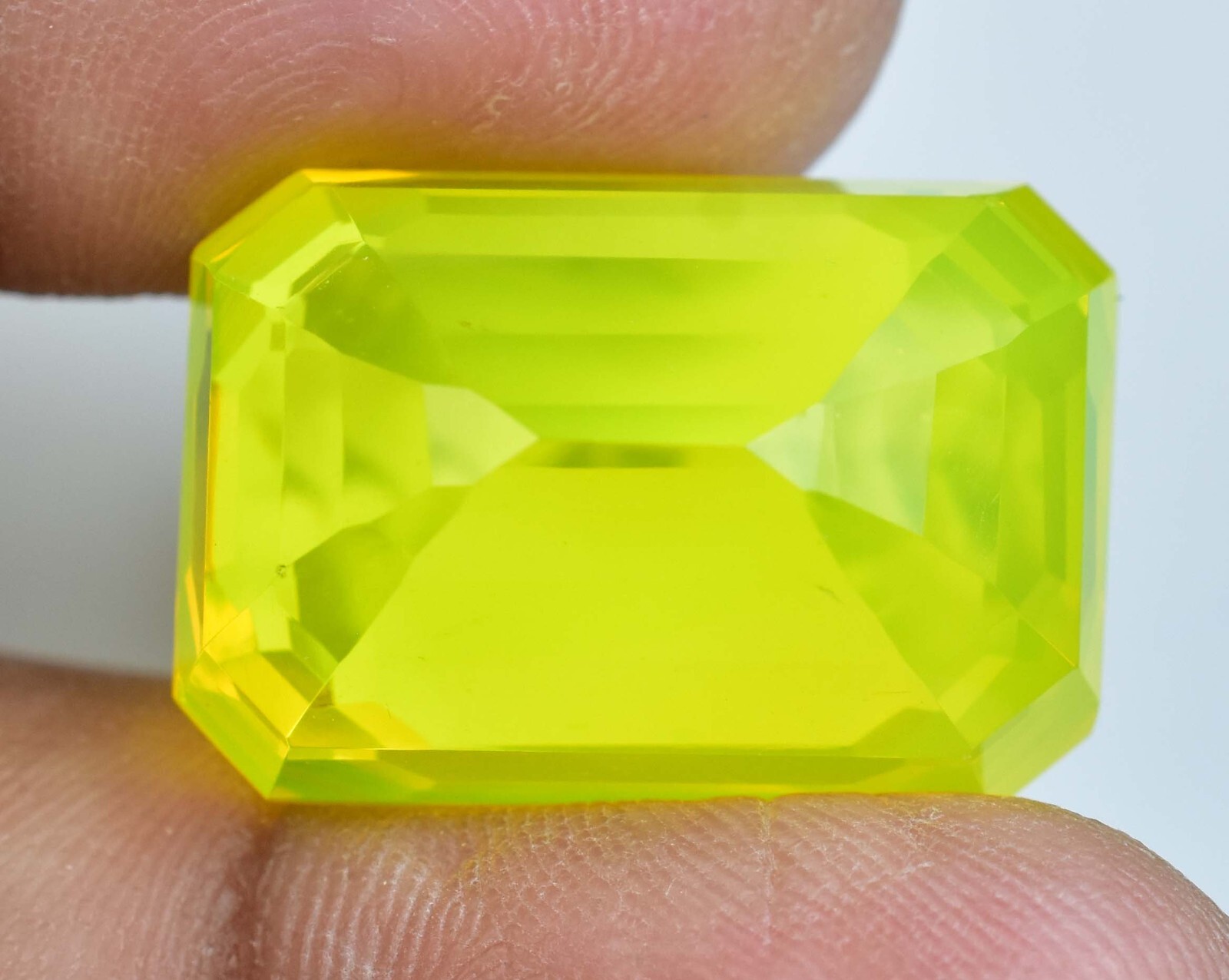 30.55 Ct Natural NEON Yellow Opal Certified Flawless Unheated Loose Gemstone