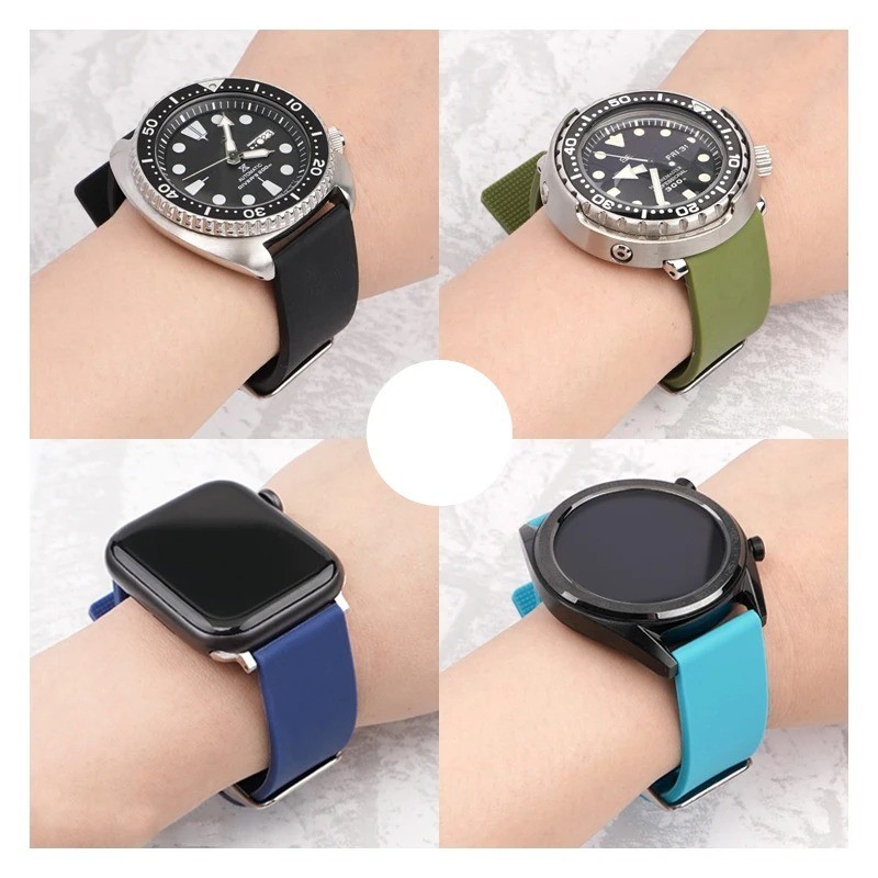 Silicone Watch Strap 14mm 16 18 19 20mm 21 22mm 24mm Waterproof Soft Rubber Band