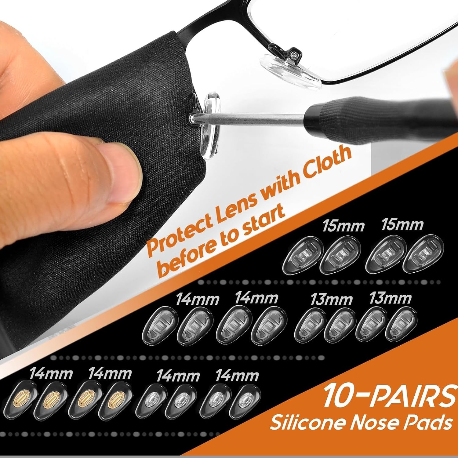 Magnetic Eyeglass Repair Tool Kit with Screws and Nose Pads for Effortless Fixes