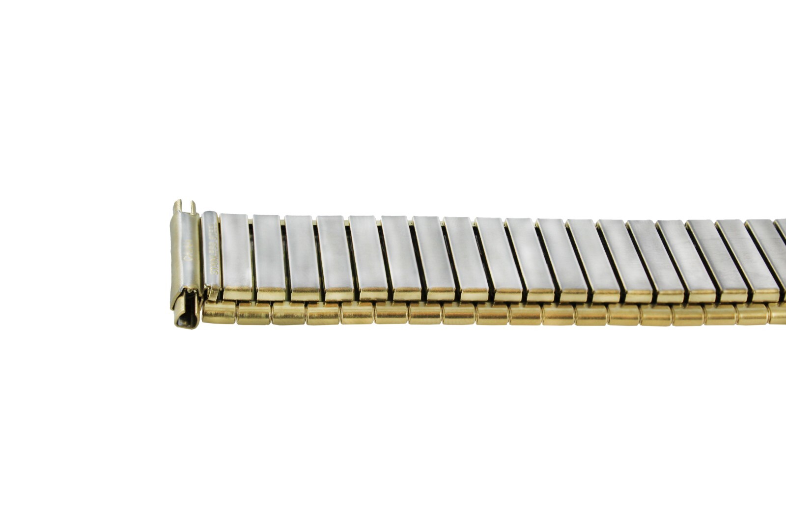 16-22mm Milano Gold Tone Stainless Mens Dura Flex Band Wide Long 1705Y