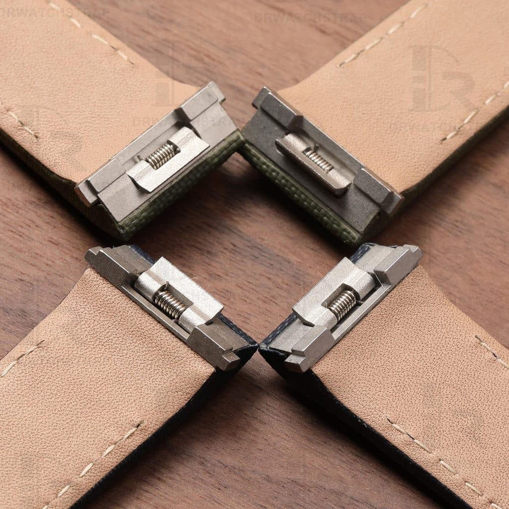 Custom quickswitch calfskin leather strap for Cartier Roadster with grooves