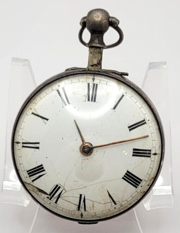 Antique Robinson London Pair Case Verge Fusee Pocket Watch AS IS (good balance)