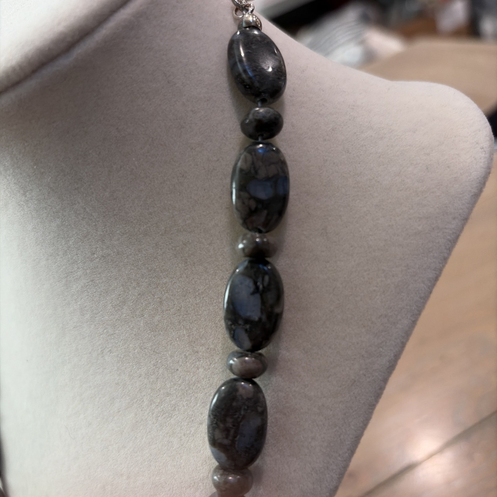 Jay King DTR Labradorite & Sterling Silver 925 Necklace 19”