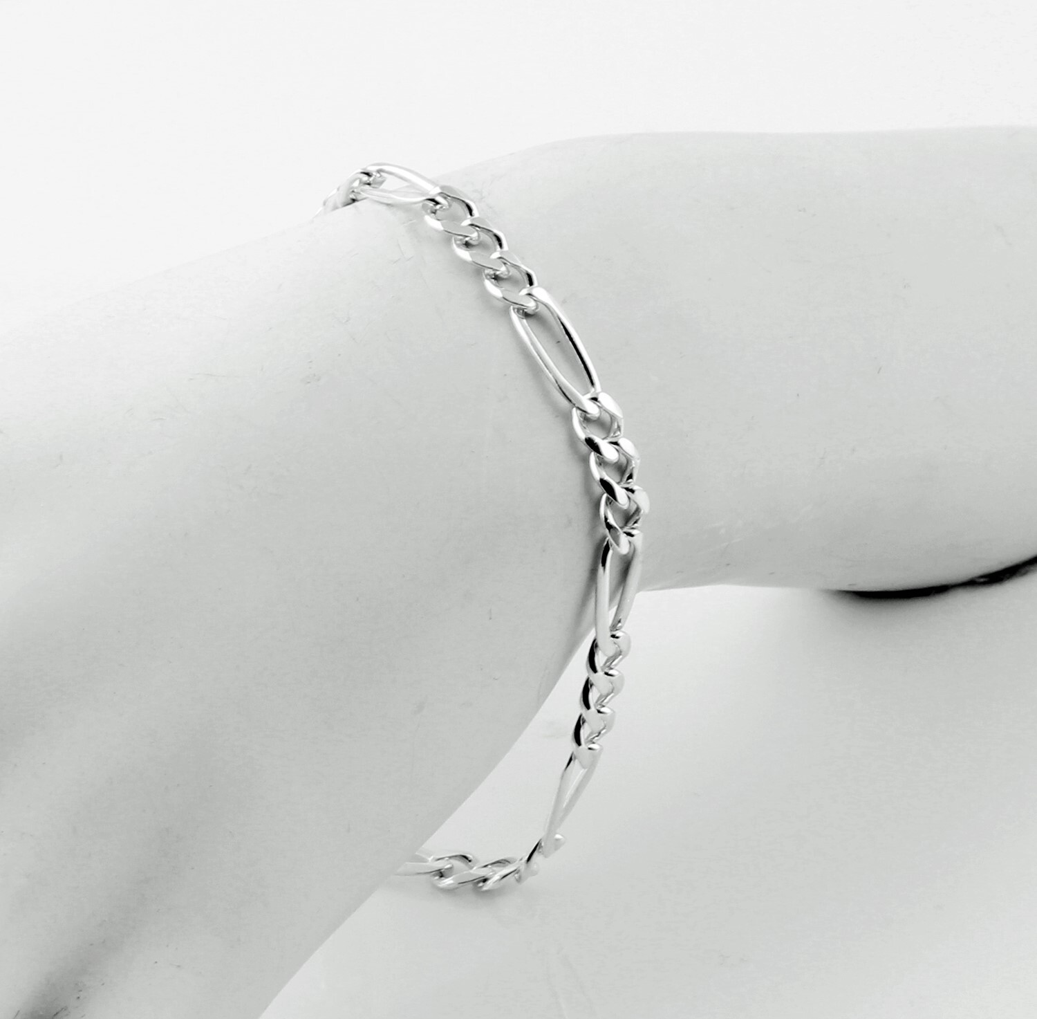 Real 925 Sterling Silver Anklet 7″ 8″ 9″ 10″ 11″ 12″ Figaro Ankle Bracelet 5mm