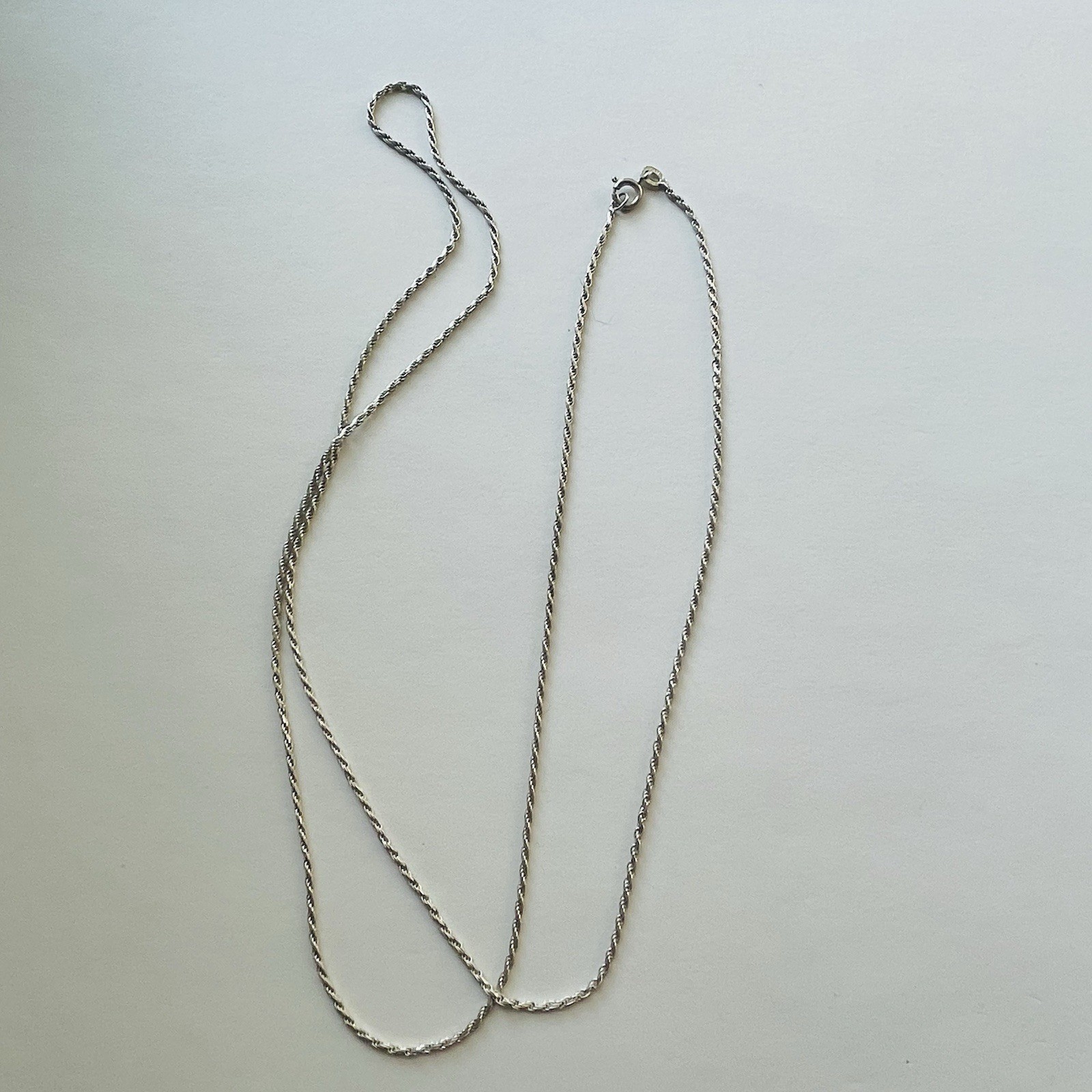 Long Vintage Sterling Silver Rope Chain 925 30 Inches Marked KC 925