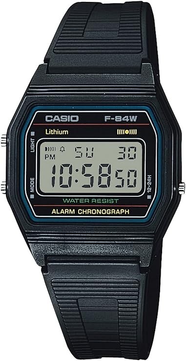 CASIO F-84W-1QJH Black Light Men’s Standard Digital Wristwatch OFFICIAL New