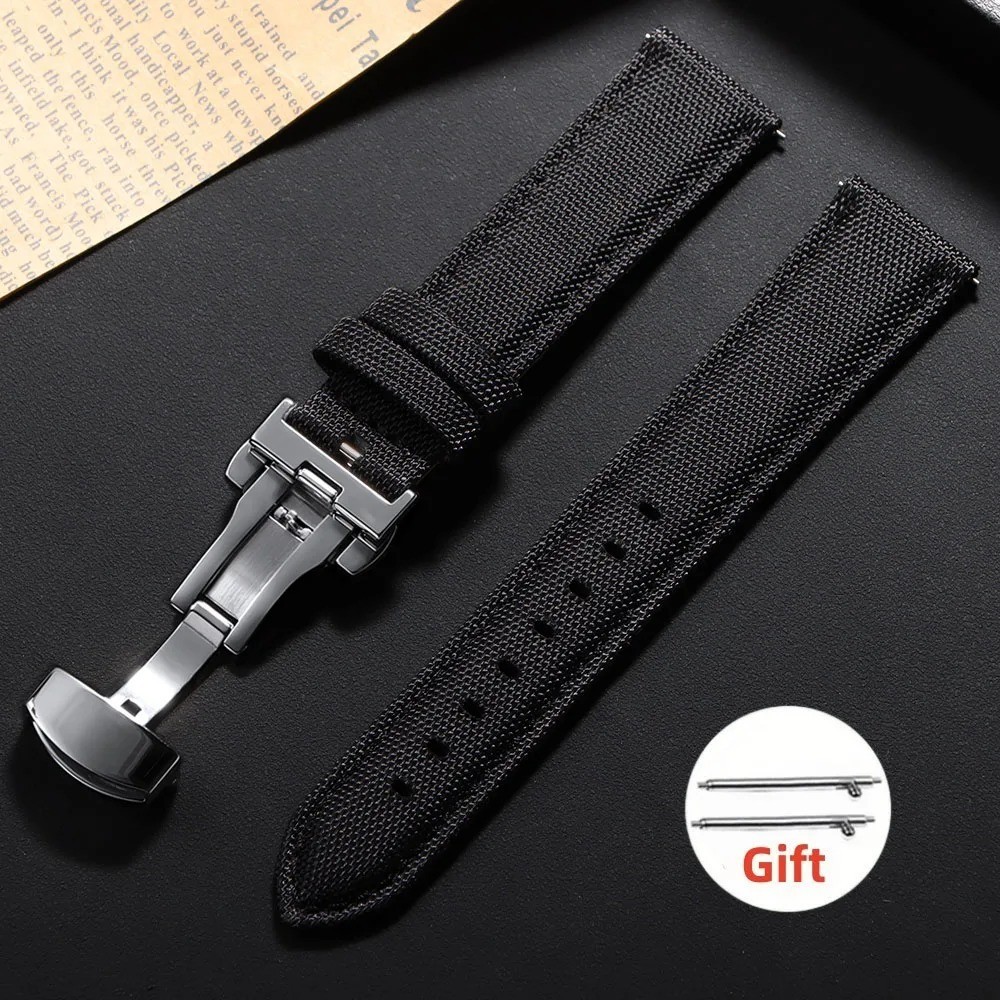 Quick Release Watch Strap 20mm 22mm Waterproof Nylon Strap Butterfly Clasp