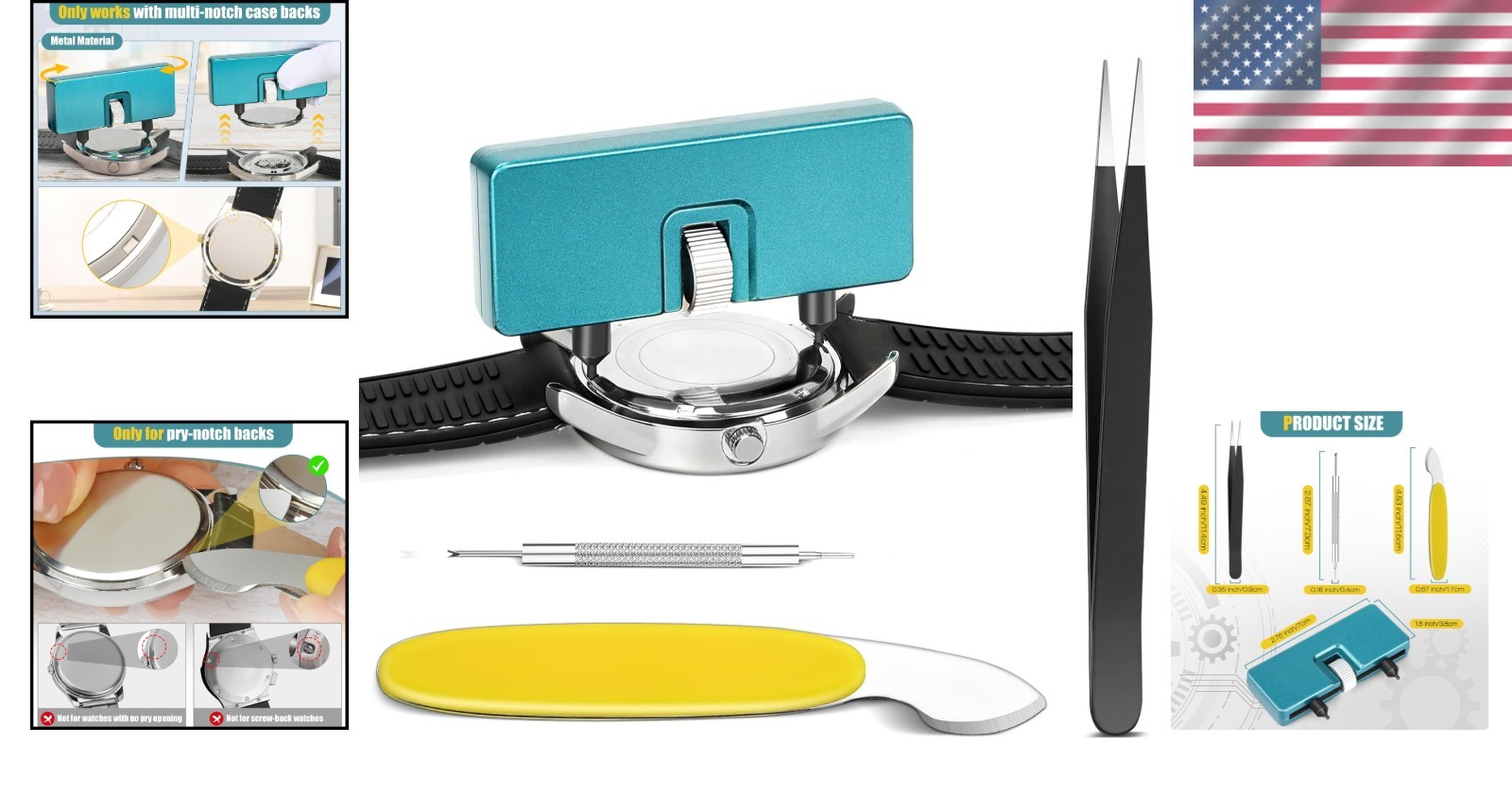 Compact Watch Maintenance Kit – Stainless Steel Pry Tool & Case Opener Included