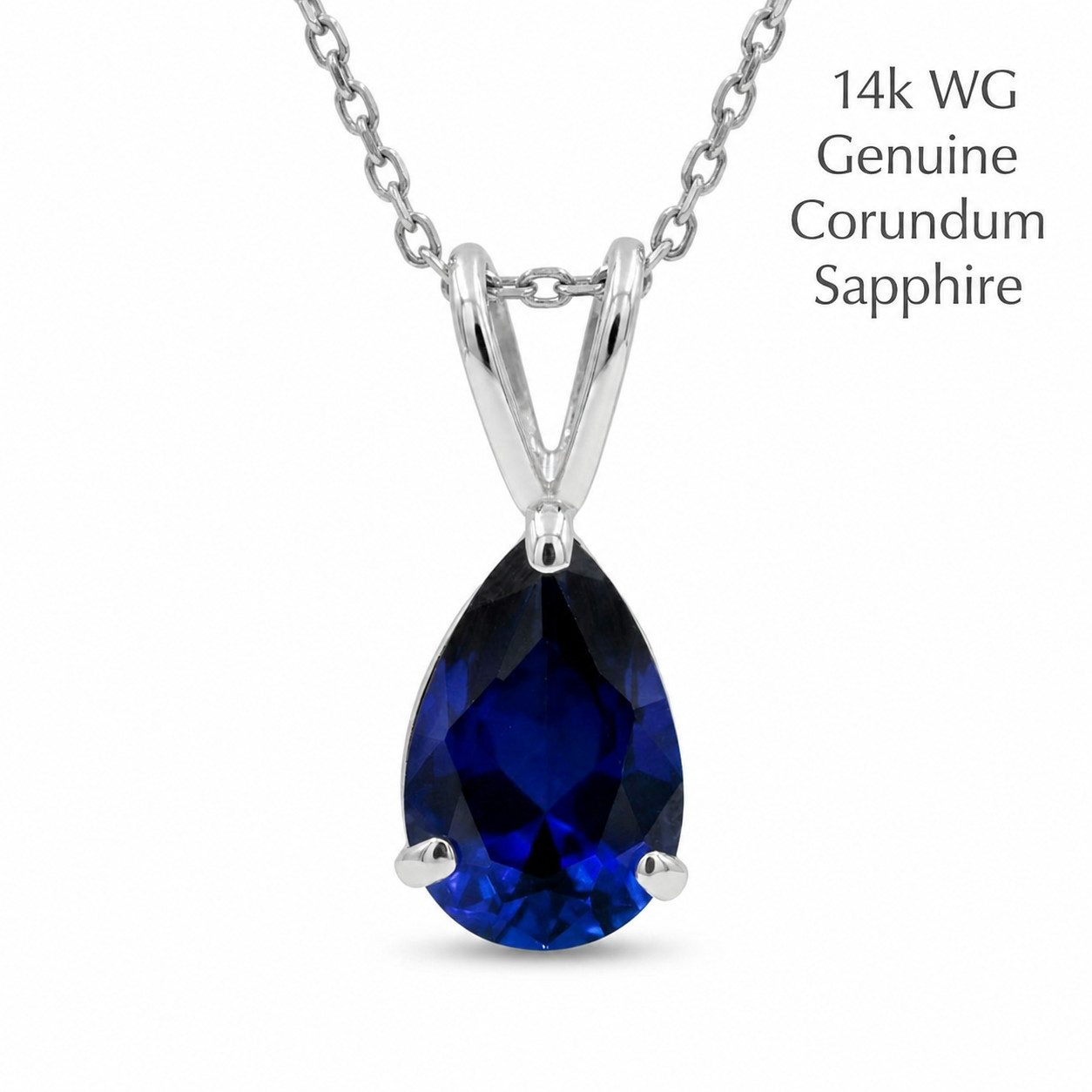 GENUINE 2.23 Cts BLUE SAPPHIRE PENDANT 14K GOLD – Free Appraisal – MADE IN USA