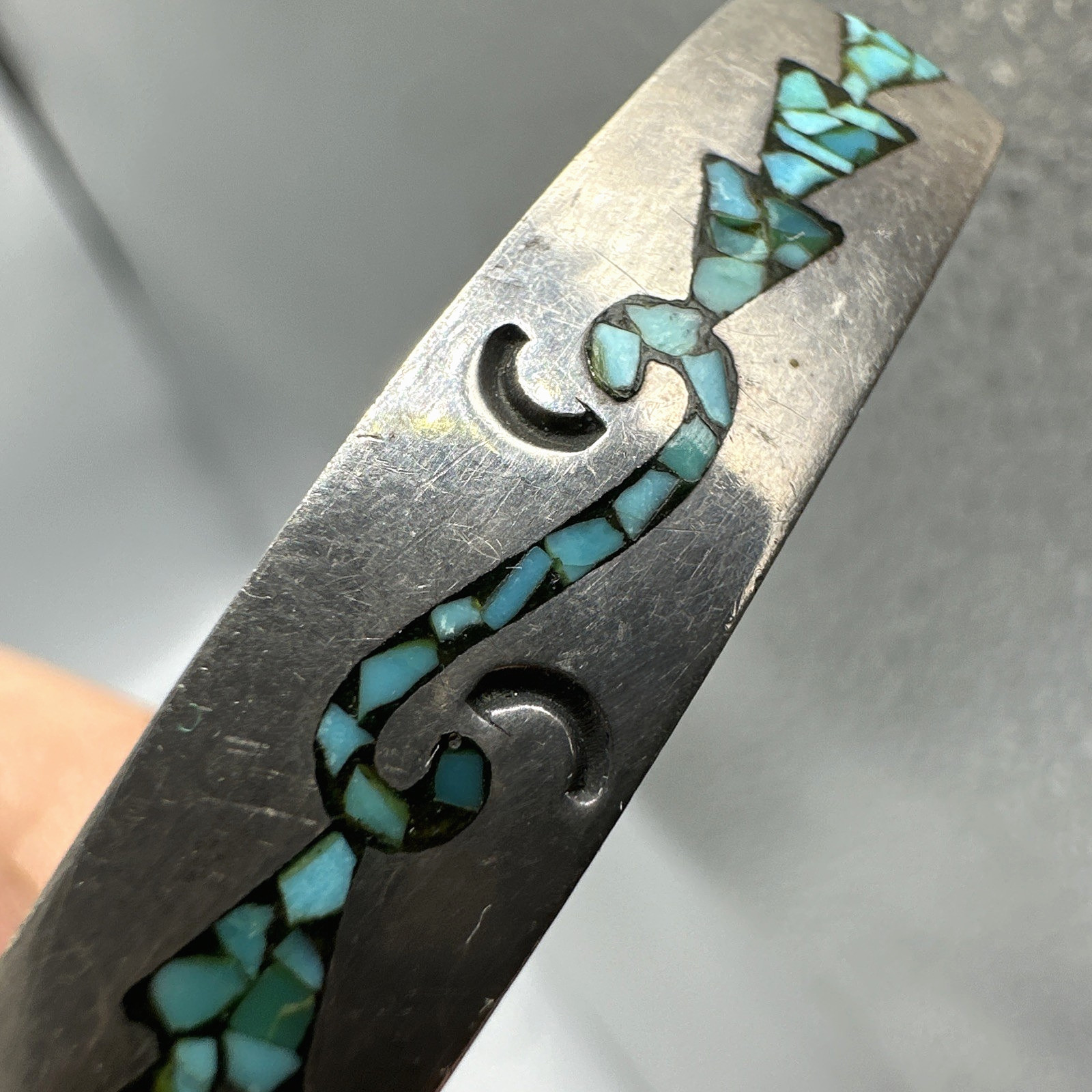 Vtg Gene Gibson Navajo Sterling Silver Turquoise Native American Cuff Bracelet