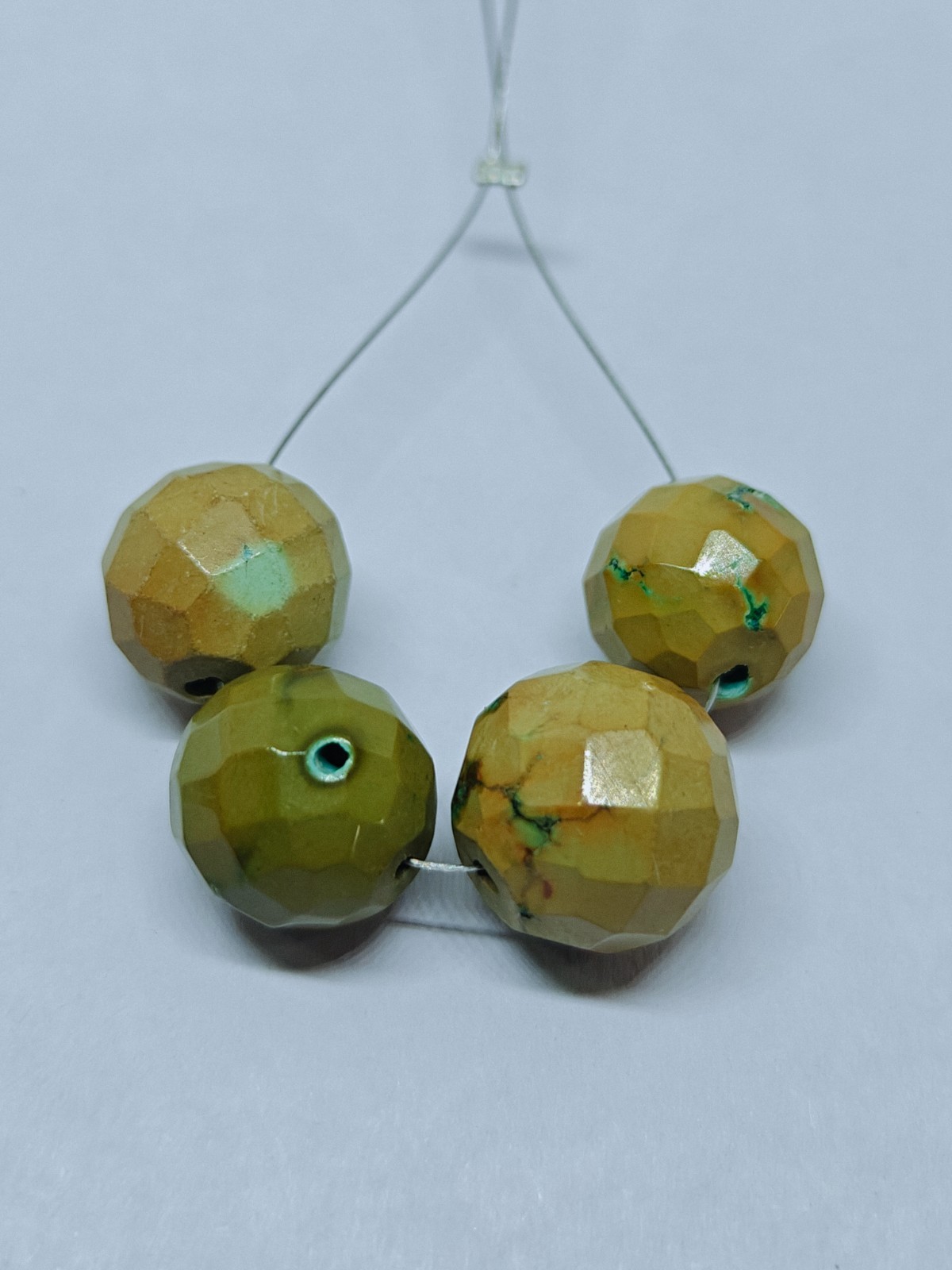 Turquoise Faceted Round Ball Beads, Loose Natural Gemstone For Jewelry Supplies