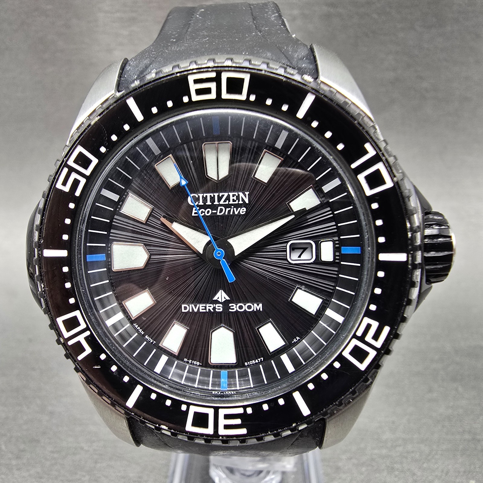 Citizen Eco-Drive Promaster Dive Watch Men 47mm Black Dial Steel Date Runs