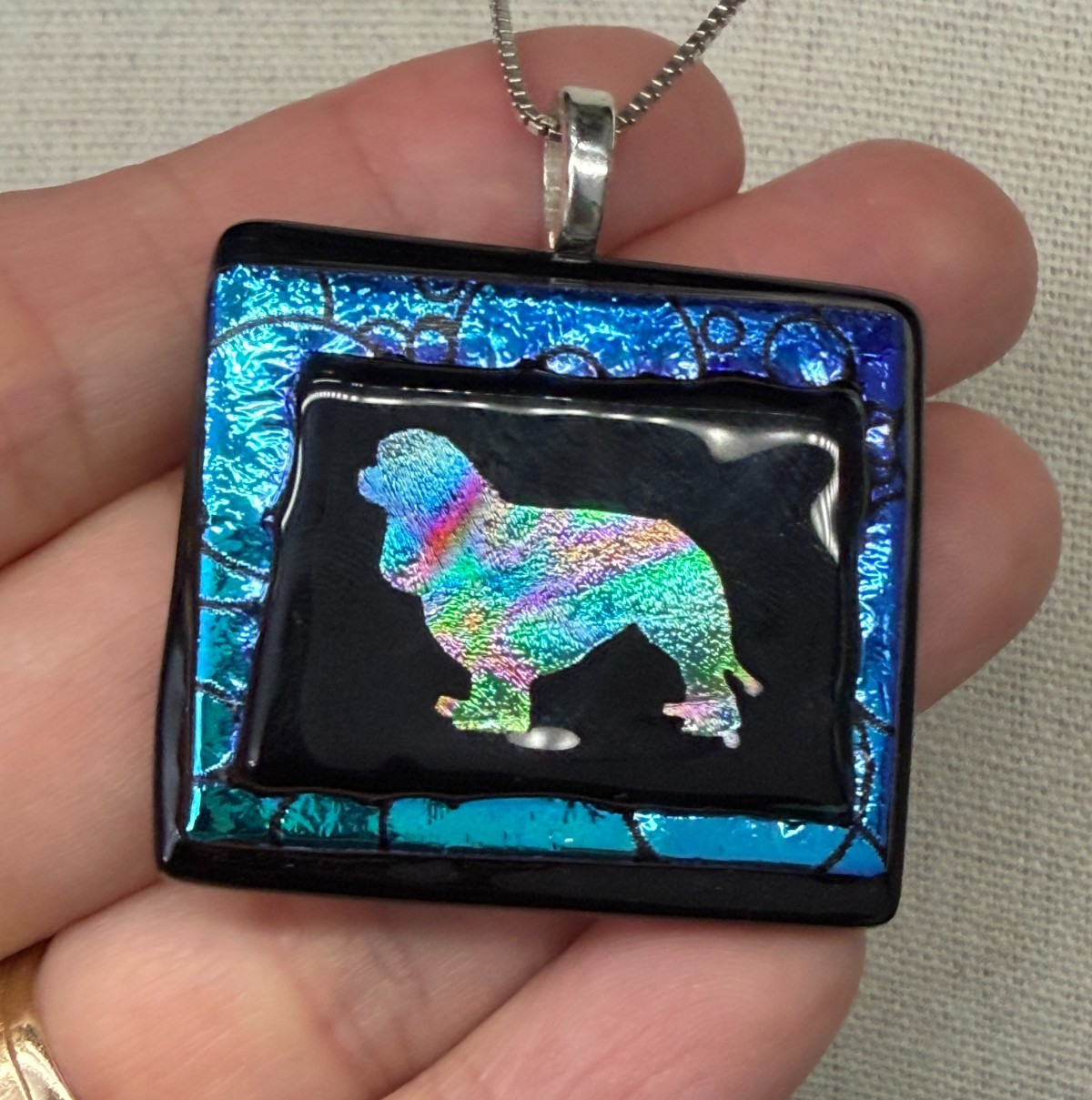 Vintage Handmade Dichroic Glass Pendant Artisan Release 2006 Original