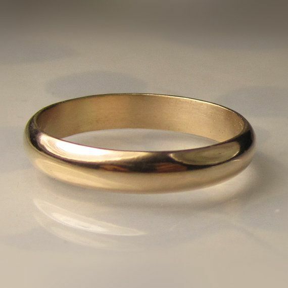 9 Carat Yellow Gold Filled 4mm Solid D-Shaped Polished Court Wedding Band/Ring