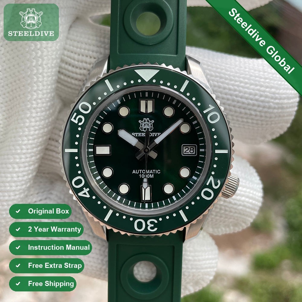 STEELDIVE SD1968 Mens 44mm 1000M Automatic Dive Watch NH35 Steel