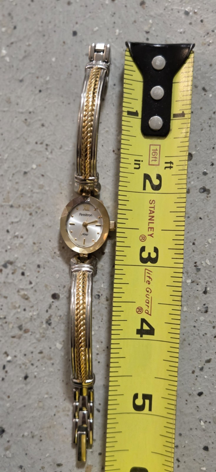 Armitron Watch Women 20.6mm Silver Gold Two Tone Oval Dial Bezel