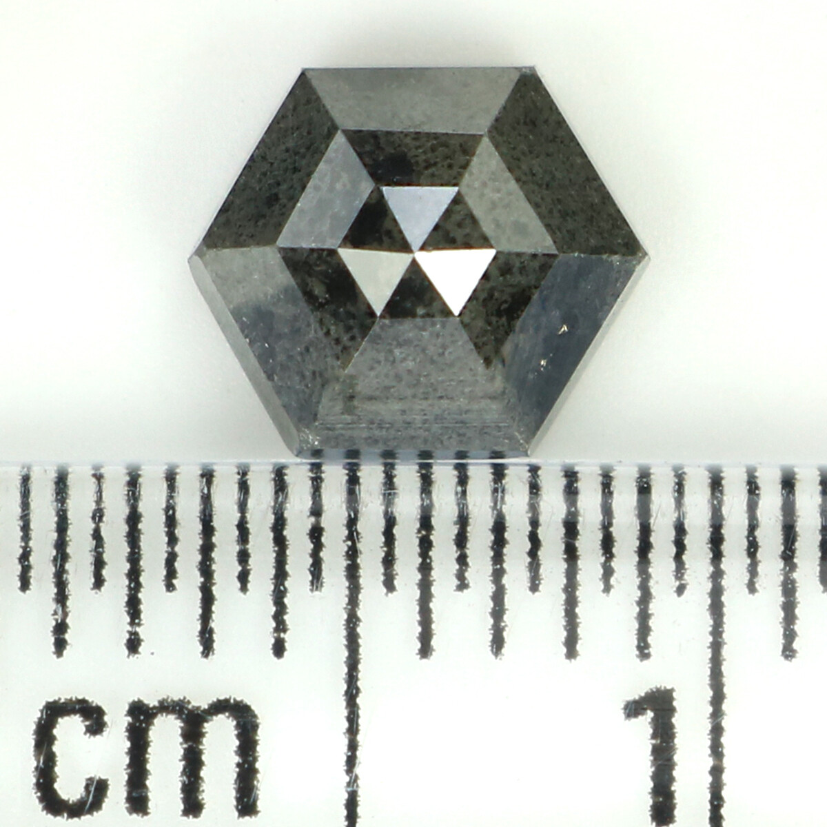 1.05 CT Natural Loose Hexagon Cut Diamond 6.40 MM Salt And Pepper Diamond KQ2406