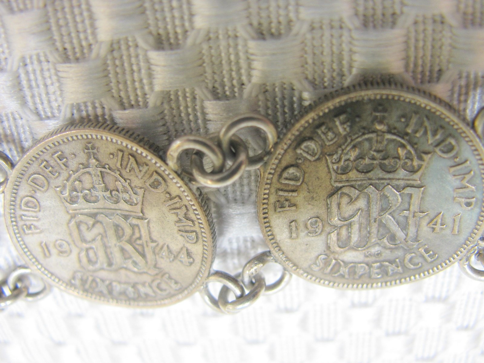 Vintage 1944 British Sixpence Coin Bracelet King George VI