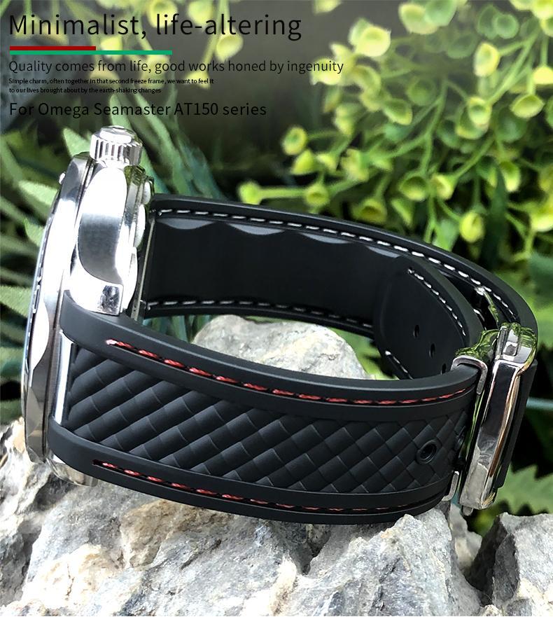 18,19,20mm Silicon Rubber Light Strap Watch Band Omega Seamster Aqua Terra At150