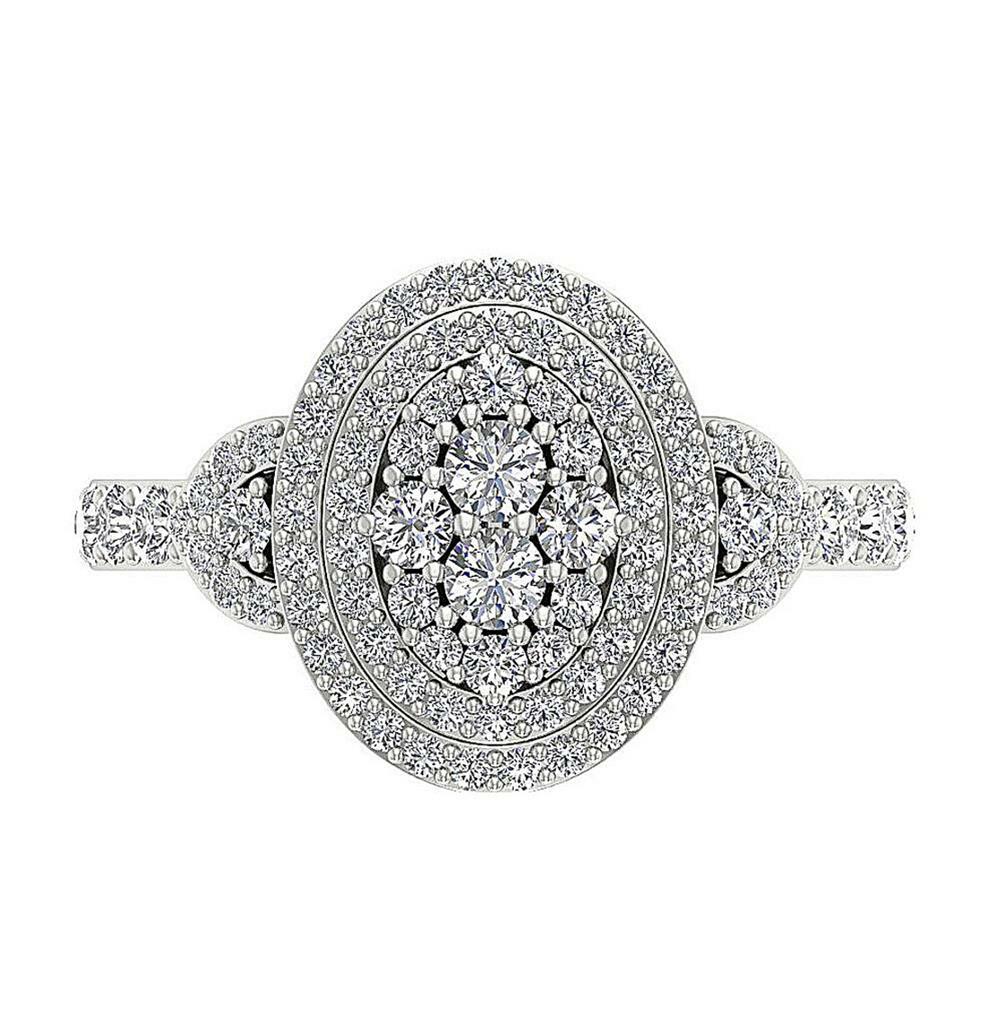 14K Gold I1 G 1.50 Ct Right Hand Round Ring Natural Diamond 14.80 MM Prong Set