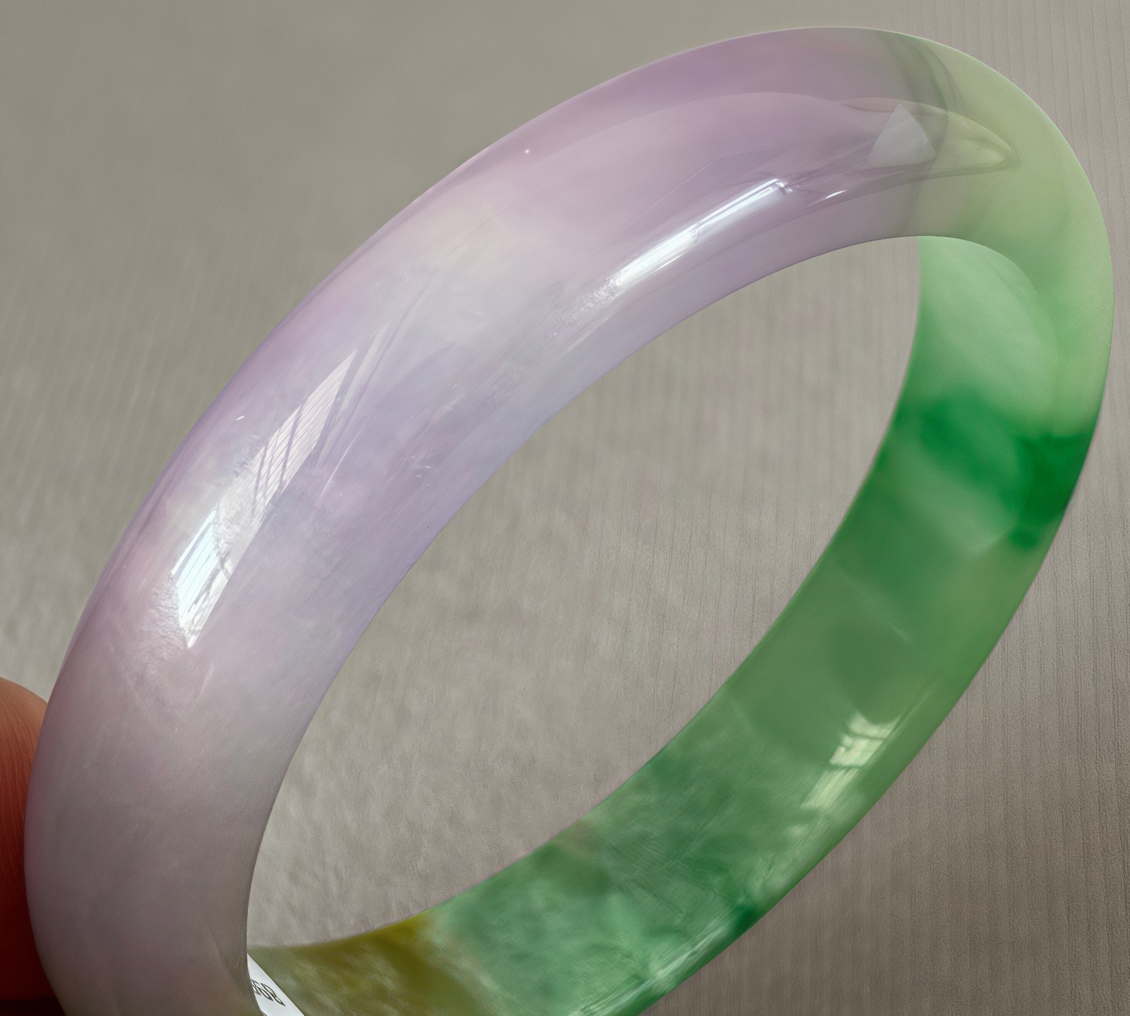 61mm Natural Lavender Jadeite Jade Bracelet Burma Emerald Jade Bracelet Bangle
