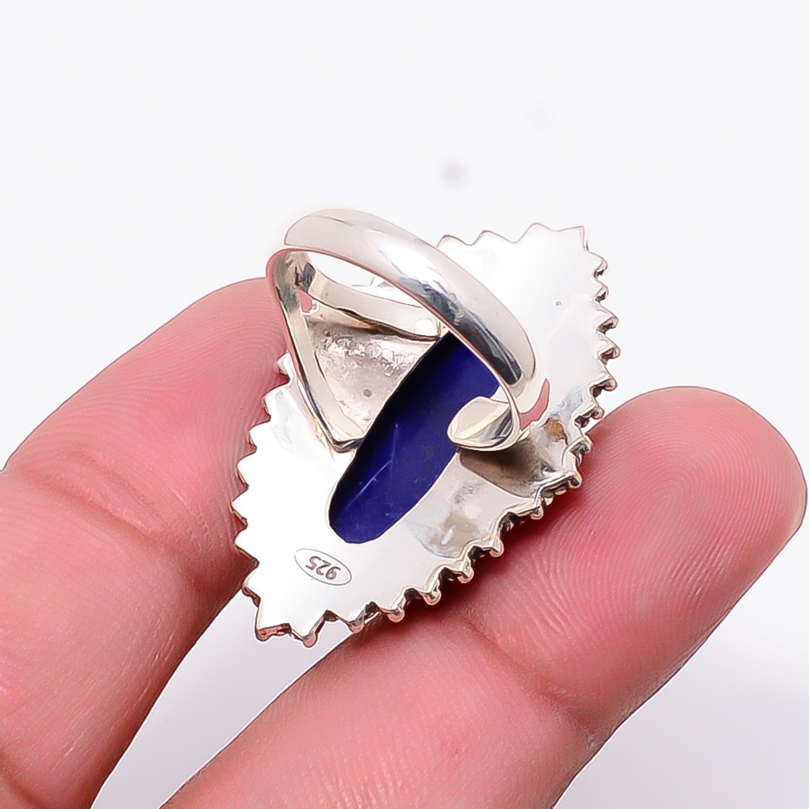 Lapis Lazuli Sterling Silver Bold Oval Statement Ring S.7.5 R125420