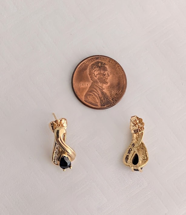 Sapphire & Diamond Earrings 10K 2.7 Grams Retail Price $1199 Make Me An Offer!