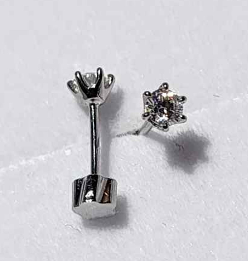18k White Gold Plated 1CT Moissanite Screw Back Stud Earrings for Women With GRA