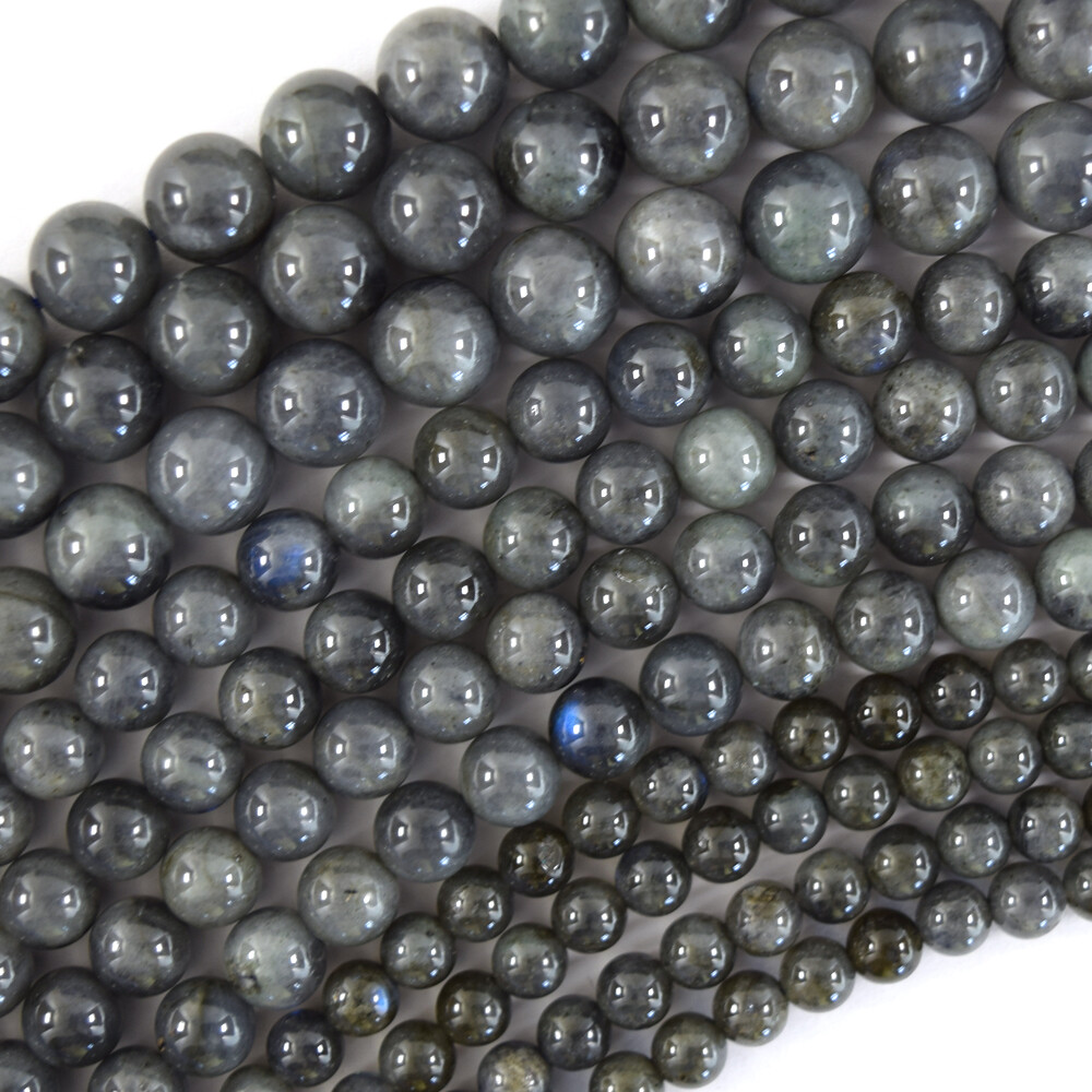 Natural Dark Gray Labradorite Round Beads Gemstone 15″ Strand 6mm 8mm 10mm S2