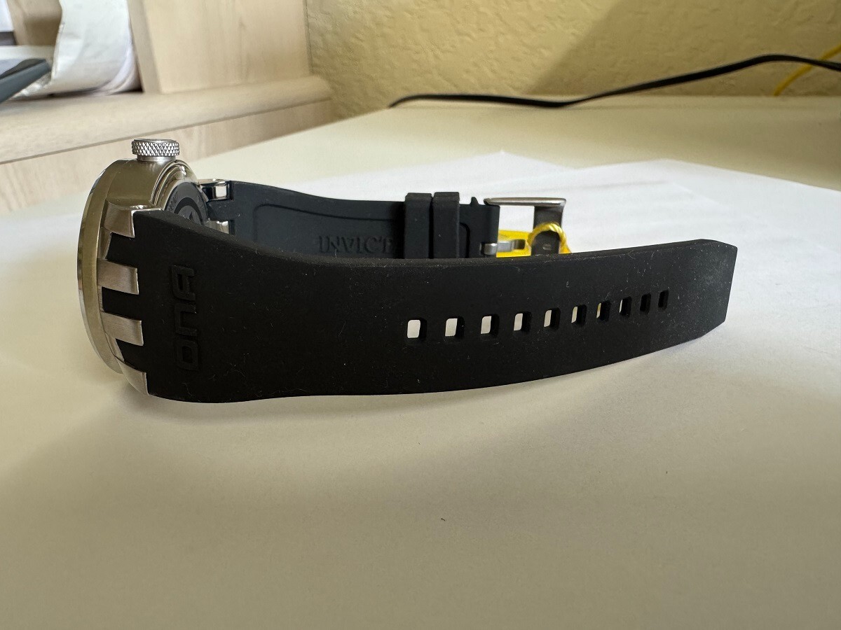 Invicta DNA 10399 White Dial Stainless Steel black rubber band watch 40mm