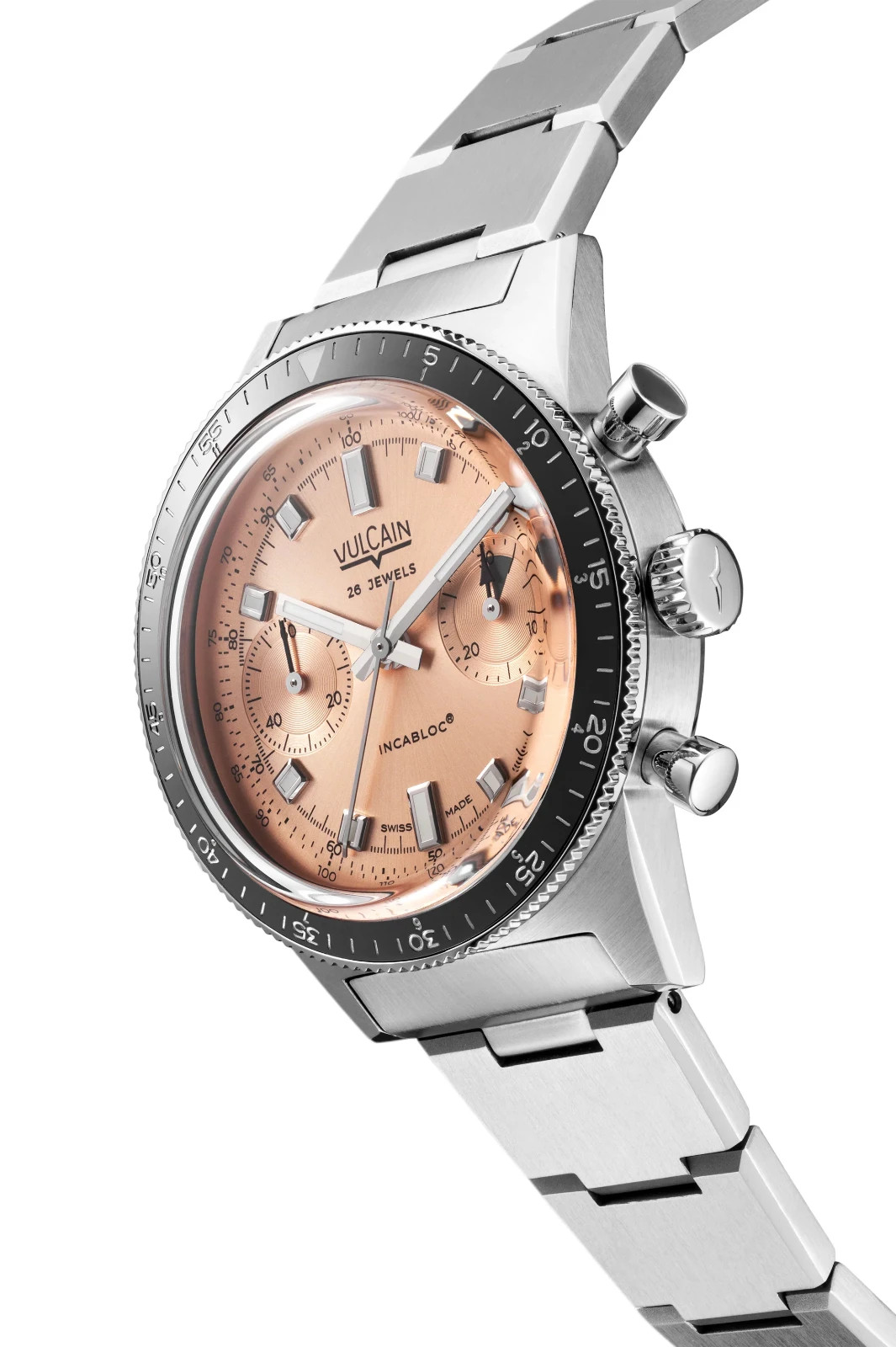 Vulcain Skindiver Chronograph Saumon Automatic Watch Bracelet 39.7mm LE