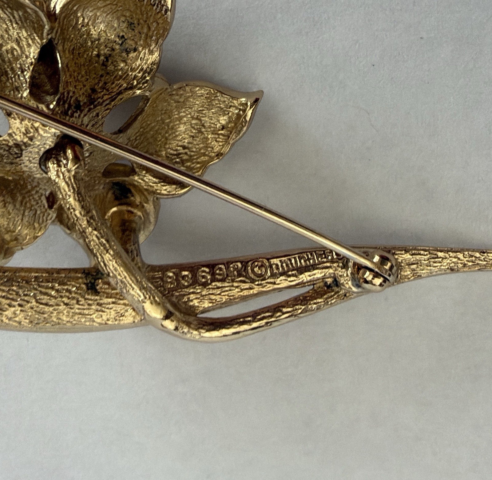 Vintage 1964 Marcel Boucher Jonquil Daffodil Brooch Earring Set Box Tags 8692