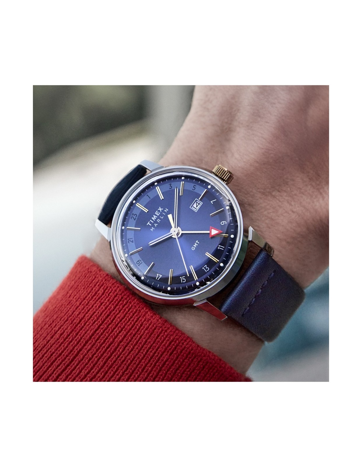 Timex Marlin GMT Classic Vintage Style Stainless Steel 40mm Watch TW2Y47600