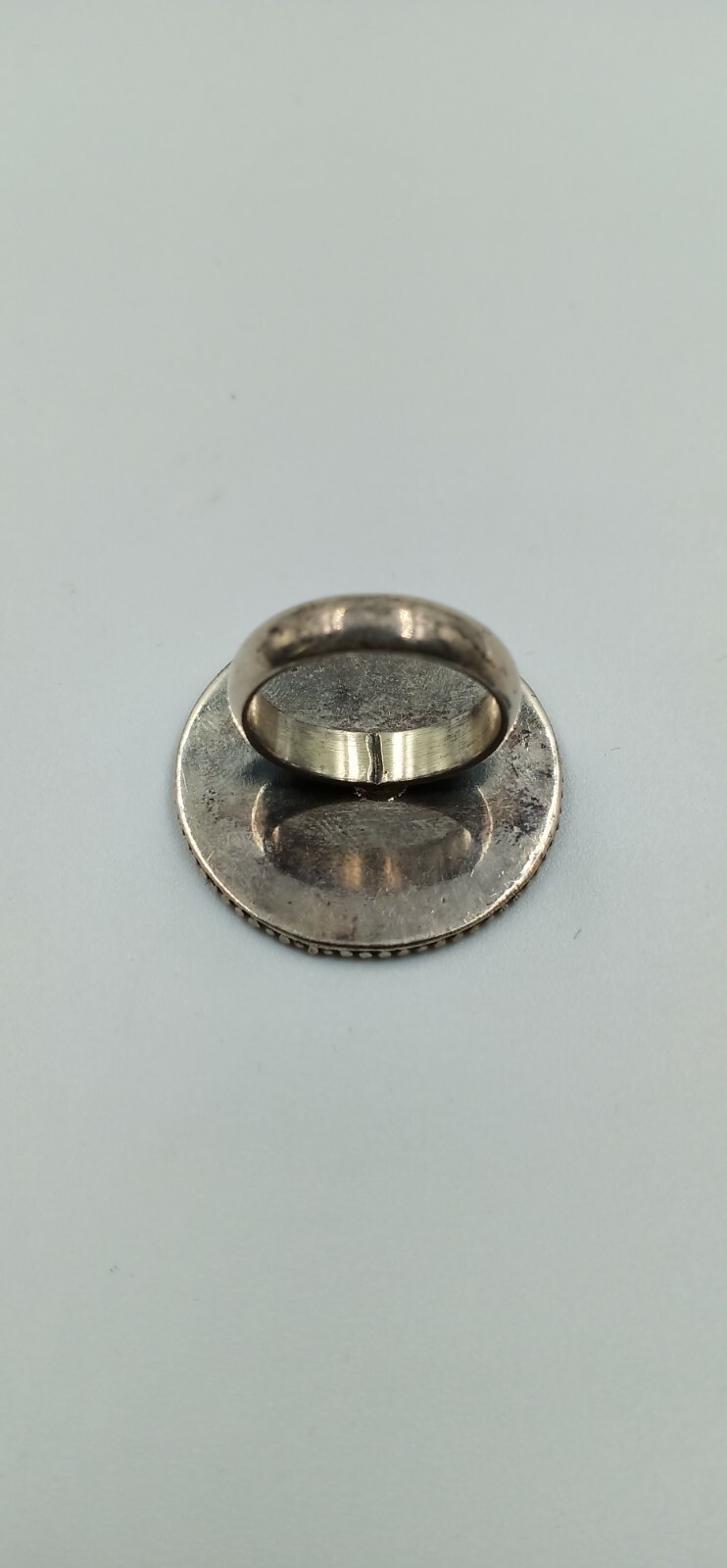 Mid-Centruy Indian Style Circle Shape Women’s Ring In Pure 935 Argentium Silver